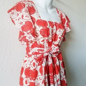 ModCloth Flutter Sleeve Apple Of My Eye Dress M
